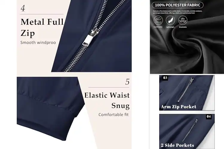 Detailed view of Best Multi Pocket Bomber Jackets