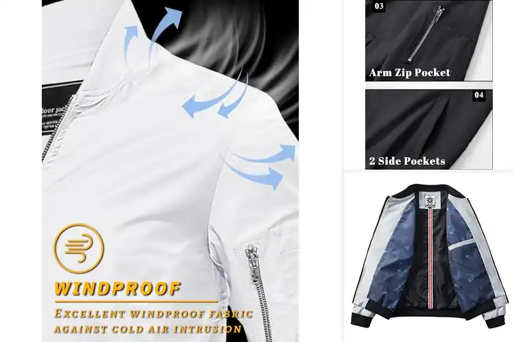 Detailed view of Best Slim Fit Bomber Jackets