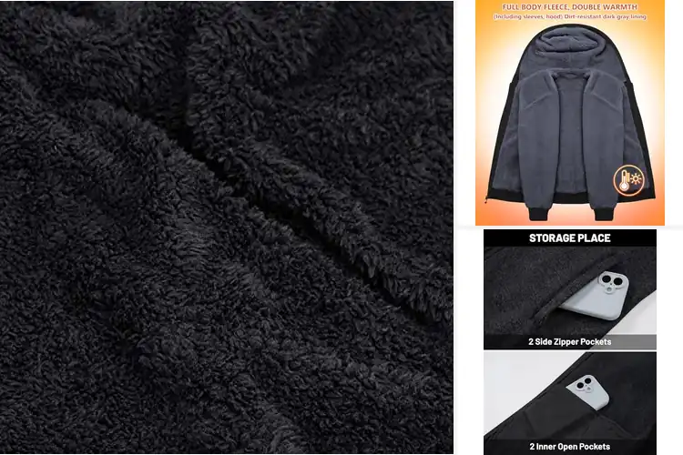 Detailed view of Best Warm Fleece Jackets Men