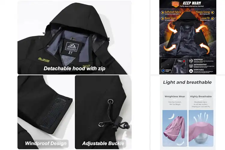 Detailed view of Best WaterResistant Coats: Stay Dry in Style with Top Picks